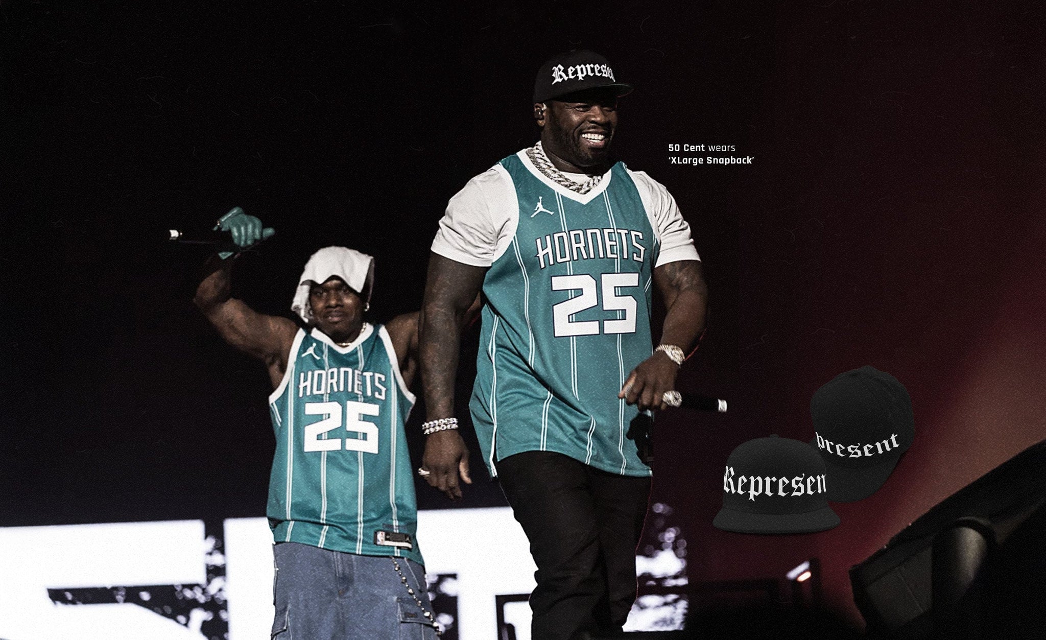 Legendary Rapper 50 Cent Rocks REPRESENT's 'XLARGE Snapback' at DaBaby & Friends Concert in Charlotte