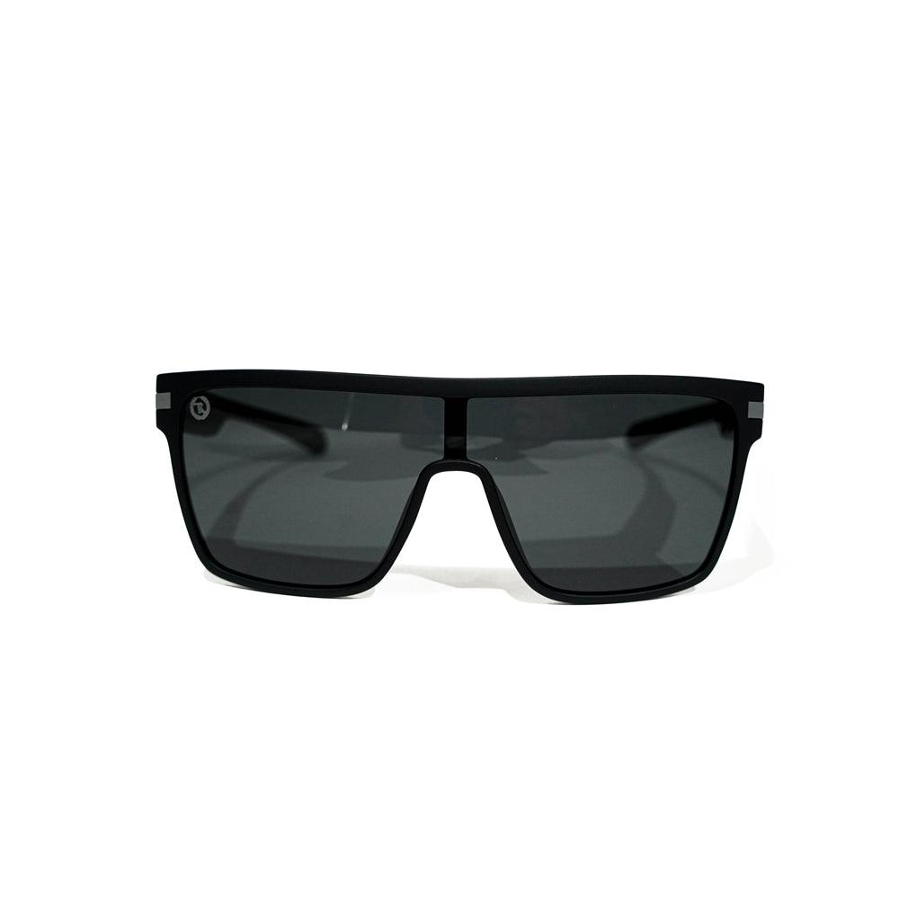Monogram Men’s Polarized Shield Sunglasses Oversized Flat Top Square [BLACK  X GRAY] LIMITED EDITION
